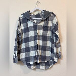 Set of 2 Flannel Button-Up Hoodies
